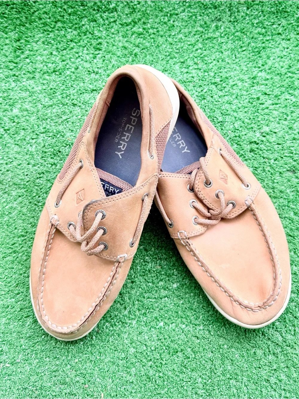 Sperry Top-Sider Billfish 3-Eye Leather Boat Shoes Men's US 10.0W Wide Tan
